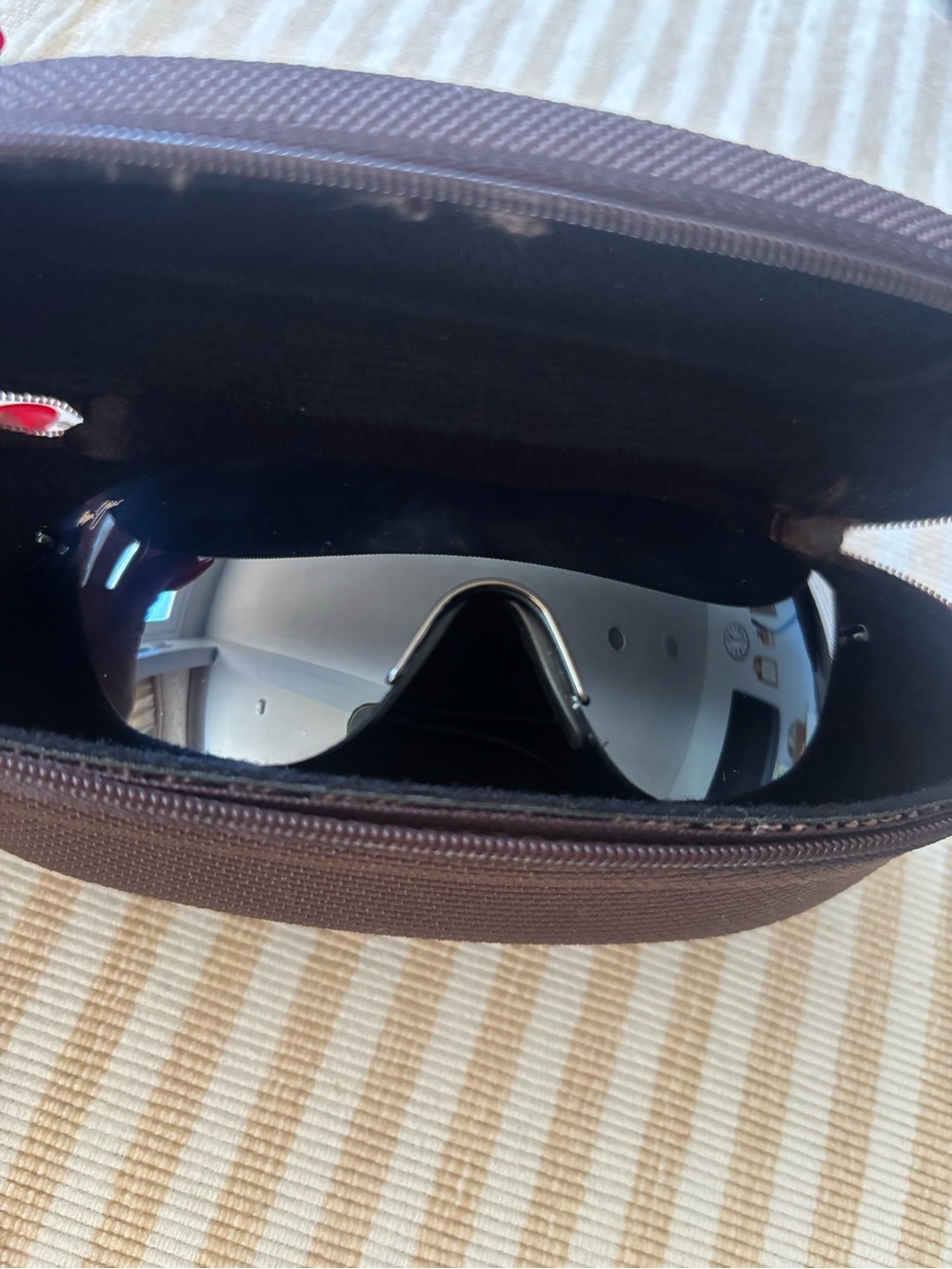 Maui Jim Shield Sunglasses in Smoke Gray Lens with Black Frame - Picture 7 of 7
